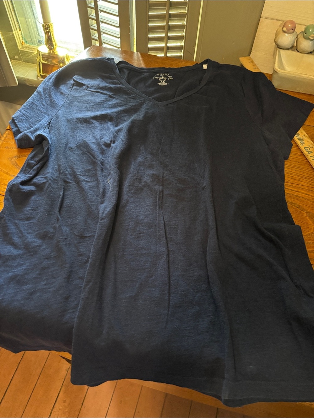 Sonoma Navy V-Neck Short Sleeve Tee